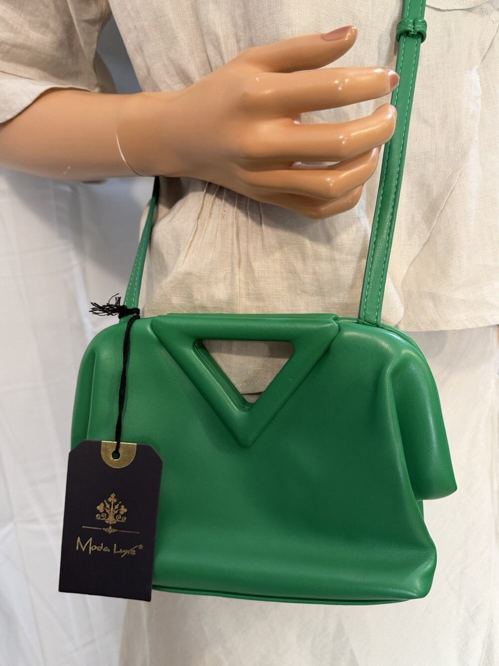 moda luxe green crossbody Unique Rectangle Handel